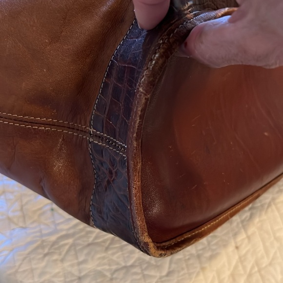 Large vintage Brahmin tote leather satchel - Picture 9 of 14